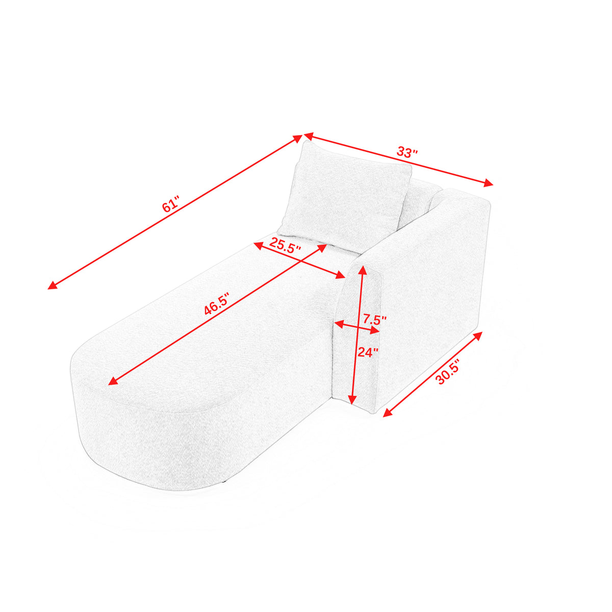 Left Chaise for Modluar Sofa W487100758-djyc