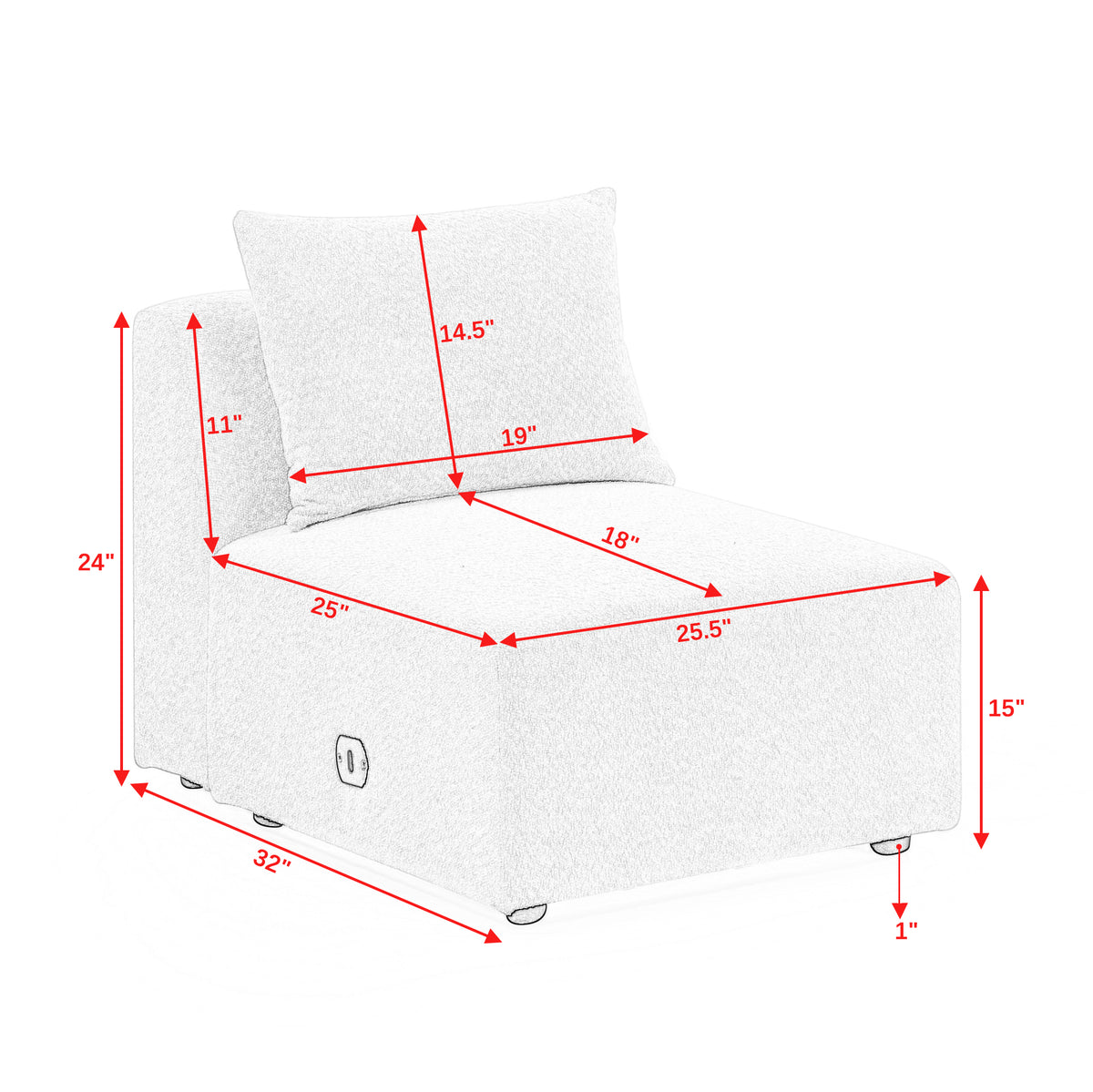 Single Chair for Modular Sofa W487100760-djyc