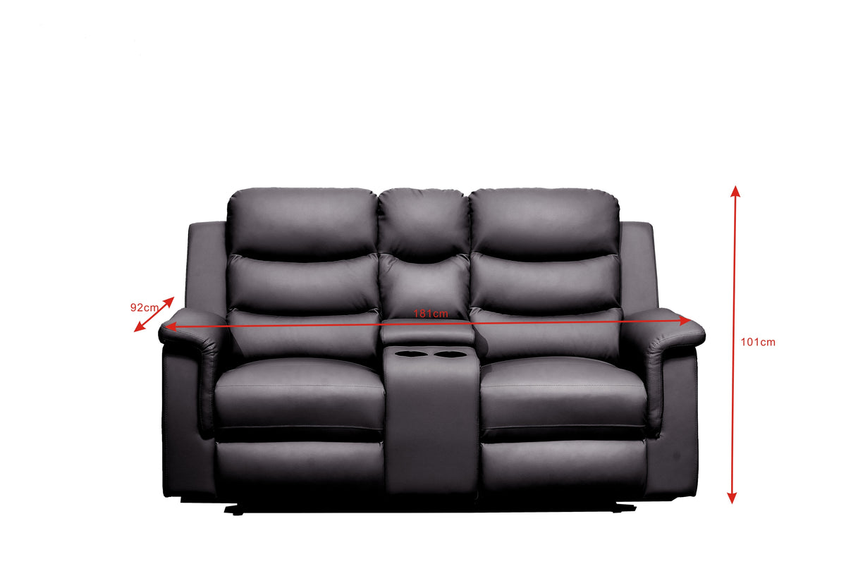 Reclining Loveseat with Middle Console Slipcover,Stretch Loveseat Reclining Sofa Covers (BLACK, 2 Seat Recliner Cover with Console) W214106455-djyc