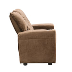 Kids Recliner Chair, Kids Upholstered Couch with One Cup Holder, Footrest, Backrest, Toddlers Velvet Recliner with Headrest and Footrest W214101804-djyc