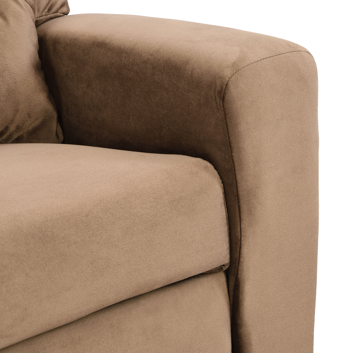 Kids Recliner Chair, Kids Upholstered Couch with One Cup Holder, Footrest, Backrest, Toddlers Velvet Recliner with Headrest and Footrest W214101804-djyc