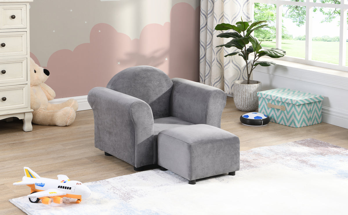 KidsChair, Kids Upholstered Couch with ottoman W214103910-djyc