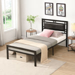 Twin Size metal bed Sturdy System Metal Bed Frame ,Modern style and comfort to any bedroom ,black W311109646-djyc