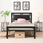Twin Size metal bed Sturdy System Metal Bed Frame ,Modern style and comfort to any bedroom ,black W311109646-djyc