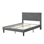 Queen Size Upholstered Platform Bed Frame ,Wood Slat Support, Easy Assembly,Grey W311110545-djyc