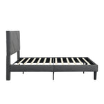 Queen Size Upholstered Platform Bed Frame ,Wood Slat Support, Easy Assembly,Grey W311110545-djyc