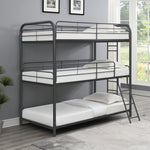 Furniture Triple Bunk Bed, Twin/Twin/Twin, black W311S00036-djyc