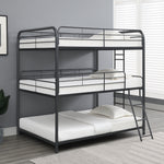 Furniture Triple Bunk Bed, FULL/FULL/FULL, black W311S00038-djyc