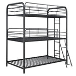 Furniture Triple Bunk Bed, Twin/Twin/Twin, black W311S00036-djyc