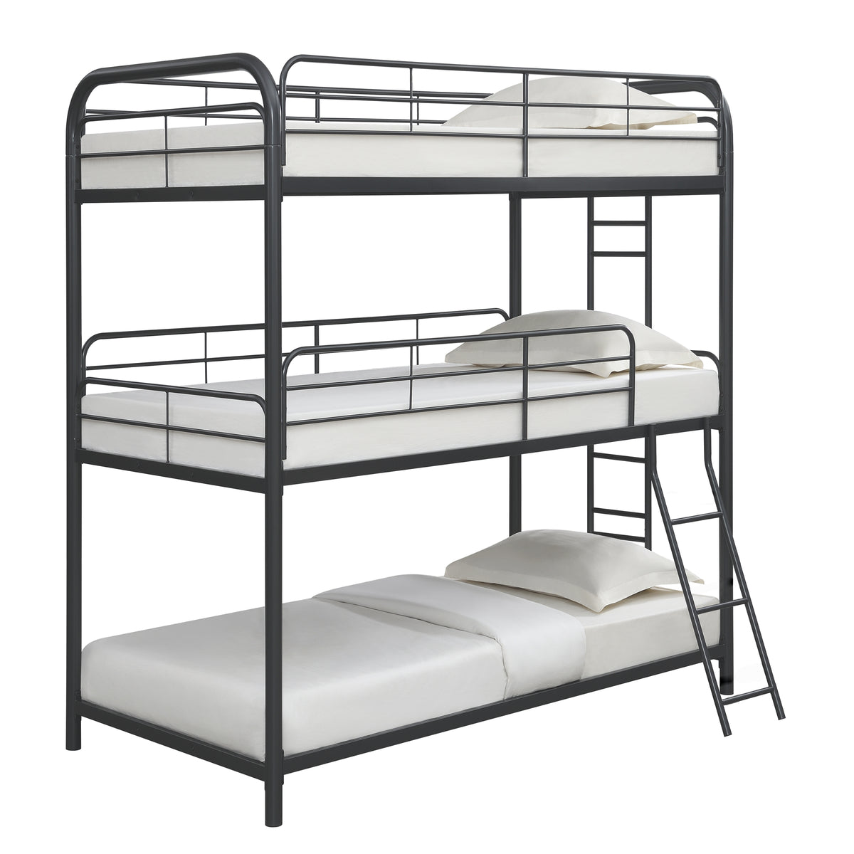 Furniture Triple Bunk Bed, Twin/Twin/Twin, black W311S00036-djyc
