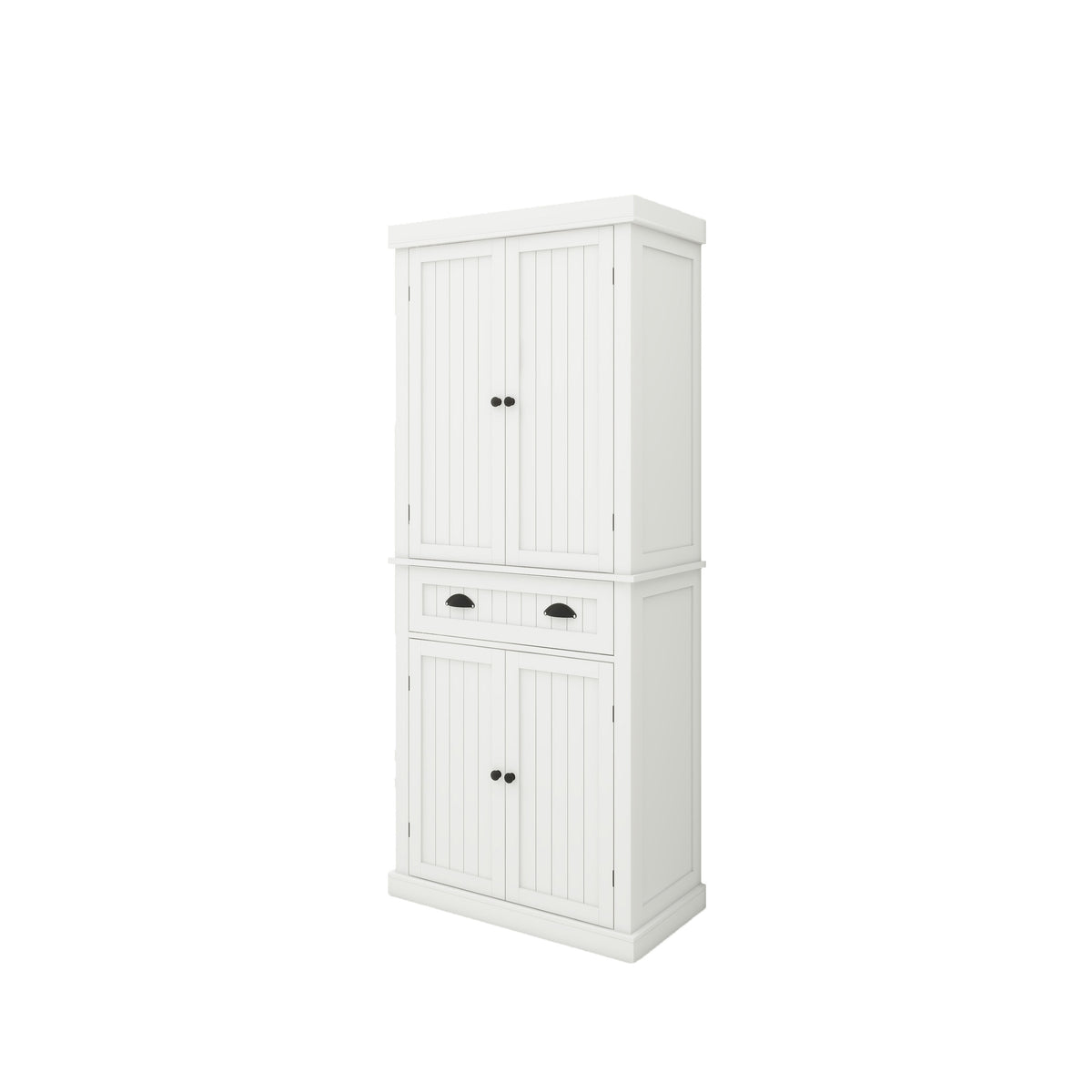 71" Kitchen Pantry Storage Cabinet , with 4 Doors, Drawer, 2 Adjustable Shelves, Freestanding Cupboard for Dining Room Living Room, Laundry-White W282S00023-djyc