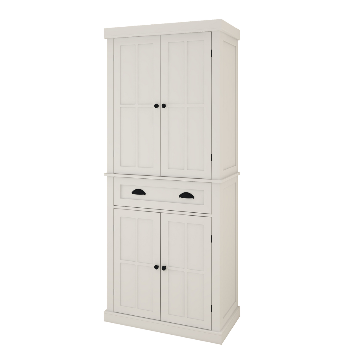 71" Kitchen Pantry Storage Cabinet , with 4 Doors, Drawer, 2 Adjustable Shelves, Freestanding Cupboard for Dining Room Living Room, Laundry-White W282S00025-djyc