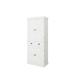 71" Kitchen Pantry Storage Cabinet , with 4 Doors, Drawer, 2 Adjustable Shelves, Freestanding Cupboard for Dining Room Living Room, Laundry-White W282S00024-djyc