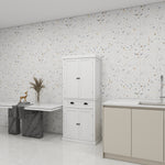 71" Kitchen Pantry Storage Cabinet , with 4 Doors, Drawer, 2 Adjustable Shelves, Freestanding Cupboard for Dining Room Living Room, Laundry-White W282S00023-djyc