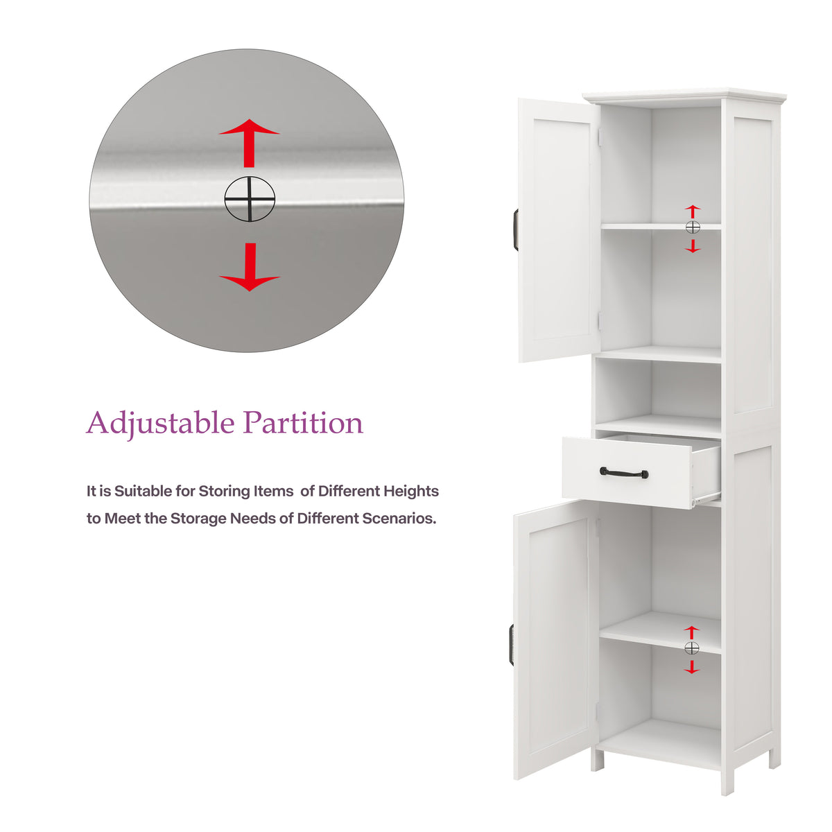 Double Door Narrow Height Slim Floor Standing Cabinet W28263146-djyc