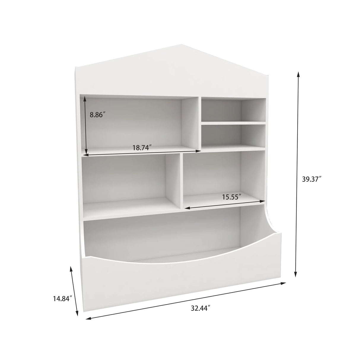 Multi-Functional 7 Shelf Bookcase, Storage Display, Rack, Organizer, White,14.37" D x 31.50" W x39.37" H W282104552-djyc