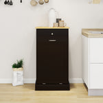 One Drawers and One-Compartment Tilt-Out Trash Cabinet Kitchen Trash Cabinet-Black W1120127325-djyc