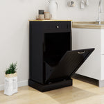 One Drawers and One-Compartment Tilt-Out Trash Cabinet Kitchen Trash Cabinet-Black W1120127325-djyc