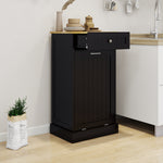One Drawers and One-Compartment Tilt-Out Trash Cabinet Kitchen Trash Cabinet-Black W1120127325-djyc