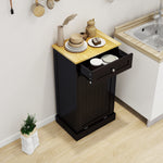 One Drawers and One-Compartment Tilt-Out Trash Cabinet Kitchen Trash Cabinet-Black W1120127325-djyc
