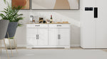 55.91" Large Farmhouse Buffet Cabinet Storage Sideboard with 2 Drawers and 4 Doors for Dining Living Room Kitchen Cupboard-White W282138080-djyc