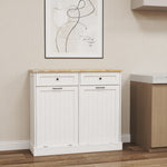 Two Drawers and Two-Compartment Tilt-Out Trash Cabinet Kitchen Trash Cabinet-White W282P160454-djyc
