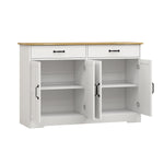 47.95" Farmhouse Buffet Cabinet Storage Sideboard with 2 Drawers and 4 Doors for Dining Living Room Kitchen Cupboard-White W282138088-djyc