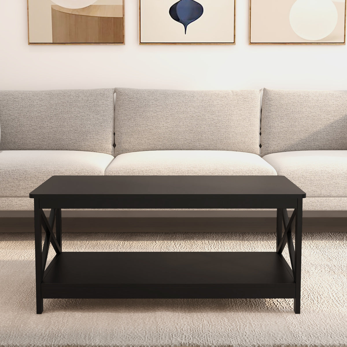 Coffee Table Oxford End Table-Black Color W28215275-djyc