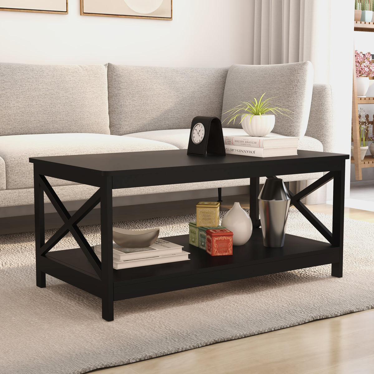 Coffee Table Oxford End Table-Black Color W28215275-djyc