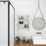 Bathroom Wall Cabinet with Doors,Adjustable Shelf,Towel Bar and Paper Holder, Over The Toilet Storage Cabinet, Medicine Cabinet for Bathroom-White W1120P147109-djyc