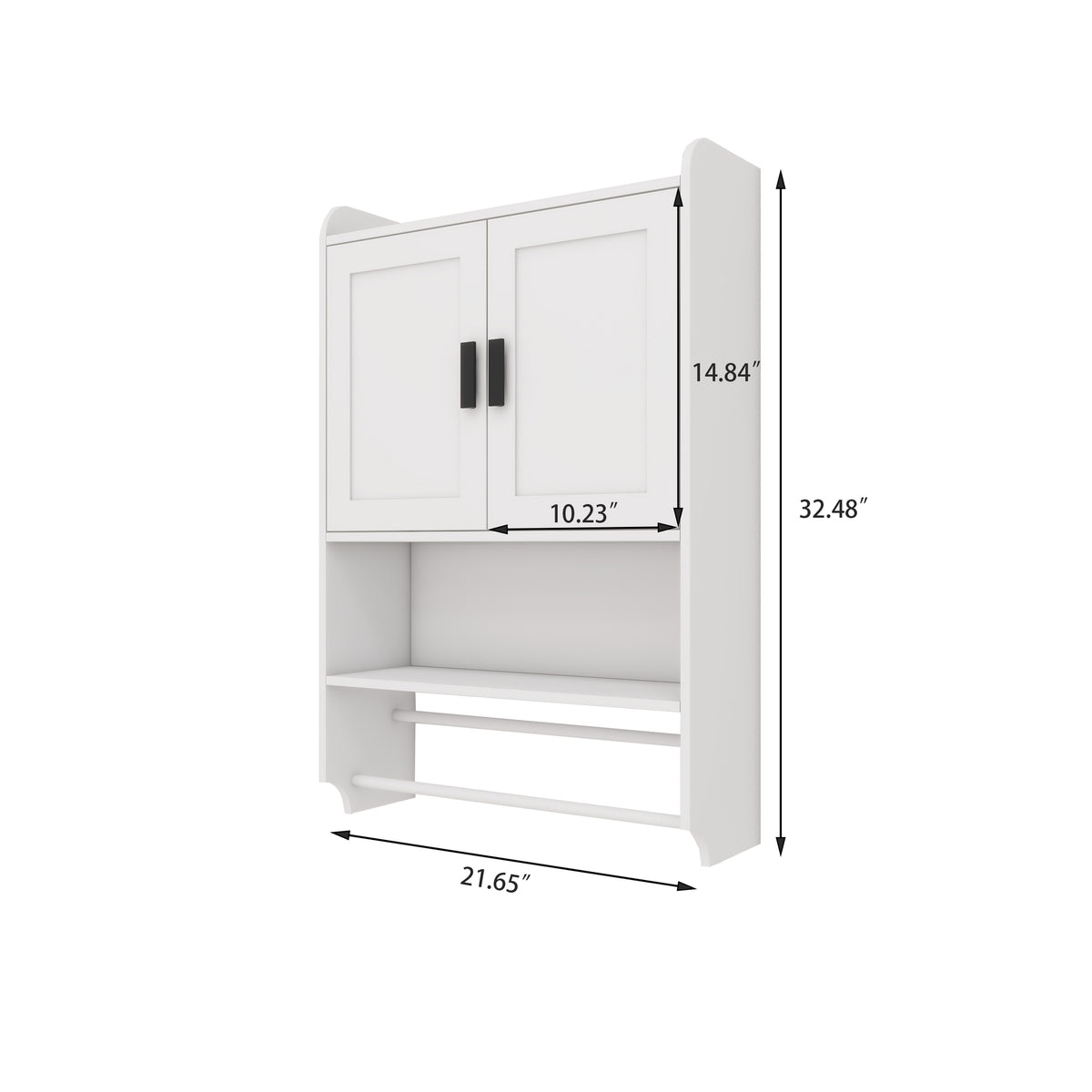 Bathroom Wall Cabinet with Doors,Adjustable Shelf,Towel Bar and Paper Holder, Over The Toilet Storage Cabinet, Medicine Cabinet for Bathroom-White W1120P147109-djyc