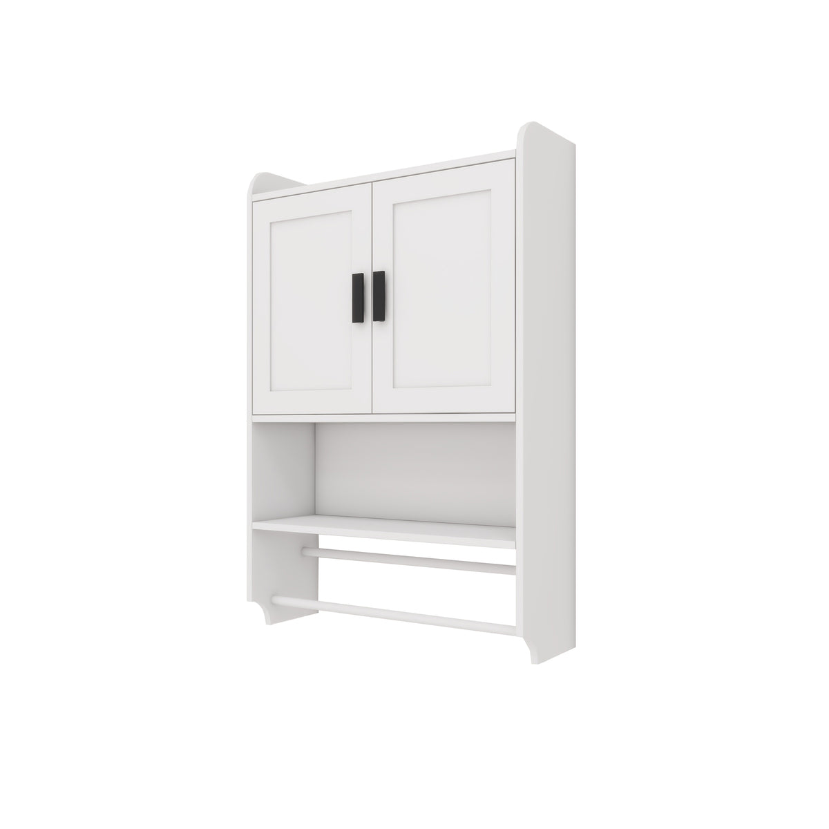 Bathroom Wall Cabinet with Doors,Adjustable Shelf,Towel Bar and Paper Holder, Over The Toilet Storage Cabinet, Medicine Cabinet for Bathroom-White W1120P147109-djyc