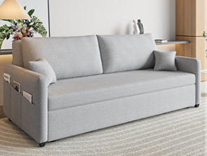 Modern Cotton-Linen Sofa - Khaki, Light Gray, Dark Blue, Brown and BlueGray Options - Stylish Wooden Frame fsx-1002