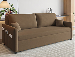 Modern Cotton-Linen Sofa - Khaki, Light Gray, Dark Blue, Brown and BlueGray Options - Stylish Wooden Frame fsx-1002