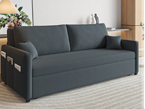 Modern Cotton-Linen Sofa - Khaki, Light Gray, Dark Blue, Brown and BlueGray Options - Stylish Wooden Frame fsx-1002