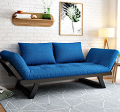 Premium Modern Sofa - Light Gray, Black, Khaki, Blue, Dark Brown - Pine Wood Frame, Cotton-Linen Upholstery fsx-1000