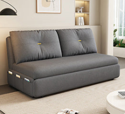 Stylish Cotton-Linen Sofa in Khaki, Light Gray, Dark Blue, Brown, and BlueGray fsx-1008