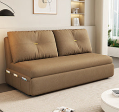 Stylish Cotton-Linen Sofa in Khaki, Light Gray, Dark Blue, Brown, and BlueGray fsx-1008