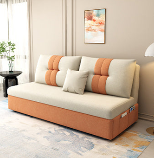 Stylish Cotton-Linen Sofa Set in Vibrant Orange, Beige, Light Blue, Dark Green, Gray, and Yellow - Premium Brown Finish fsx-1006