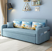 Stylish Cotton-Linen Sofa with Solid Wood Frame - Available in Orange, Dark Gray, Blue, Khaki, and Light Brown fsx-1004