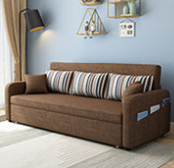 Stylish Cotton-Linen Sofa with Solid Wood Frame - Available in Orange, Dark Gray, Blue, Khaki, and Light Brown fsx-1004