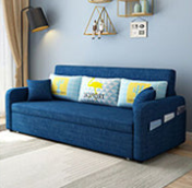 Stylish Cotton-Linen Sofa with Solid Wood Frame - Available in Orange, Dark Gray, Blue, Khaki, and Light Brown fsx-1004