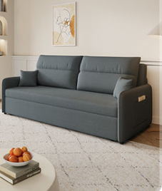 Stylish Multi-Color Sofa in Khaki, Light Gray, Dark Blue, and Brown with Wood Frame and Cotton-Linen Fabric fsx-1003