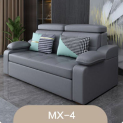 Stylish Multi-Color Sofa Bed: Yellow, Orange, Dark Gray & Off White with Brown Wood Techno Fabric fxgz-292