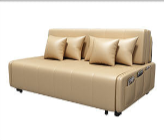 Stylish Multi-Function Sofa Bed - Yellow, Black, Gray, Brown Wood - Comfortable PU Leather fxgz-275