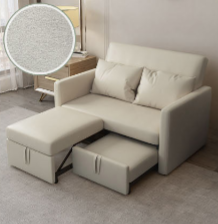 Stylish Techno Fabric Sofa Bed - Off White, Gray, Green, Blue with Dark Wood Finish fxgz-277