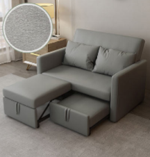 Stylish Techno Fabric Sofa Bed - Off White, Gray, Green, Blue with Dark Wood Finish fxgz-277