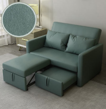 Stylish Techno Fabric Sofa Bed - Off White, Gray, Green, Blue with Dark Wood Finish fxgz-277