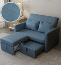 Stylish Techno Fabric Sofa Bed - Off White, Gray, Green, Blue with Dark Wood Finish fxgz-277