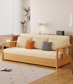 Modern Sofa with Vibrant Colors: Yellow, Light Brown, Gray, Orange & Blue - Premium Cotton-Linen Upholstery & Dark Ash Wood Frame hyt-1429